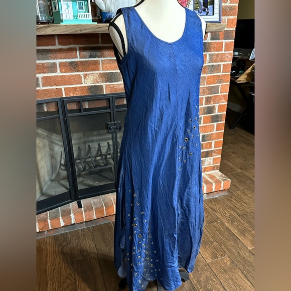 Ivanka Trump shiny denim maxi dress, size 4 - Picture 4 of 9